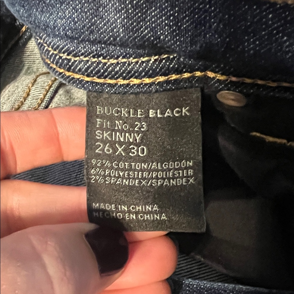 Buckle Black Brand Midnight Blue Ripped Skinny Jeans 26x30 - Picture 5 of 5